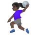 🤾🏿‍♀️ woman playing handball: dark skin tone display on Google